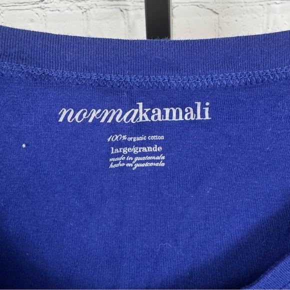 Norma Kamali Blue Long Sleeve Bird Wings T-Shirt Size Large - Picture 2 of 4